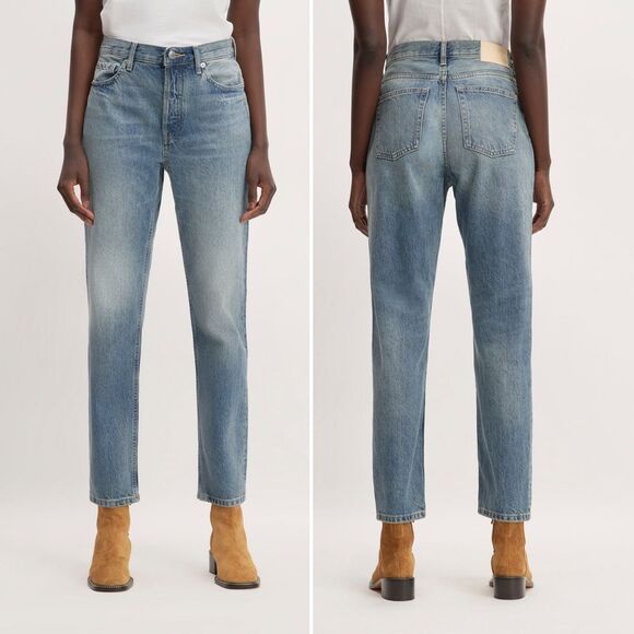Everlane Denim The 90s Cheeky Jean Vintage Mid Blue Organic Cotton Size 25 Ankle - Picture 1 of 15